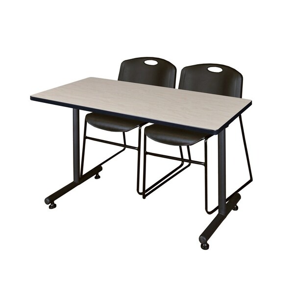Kobe Rectangle Tables > Training Tables > Kobe Training Table & Chair Sets, 48 W, 30 L, 29 H, Maple MKTRCT4830PL44BK - main